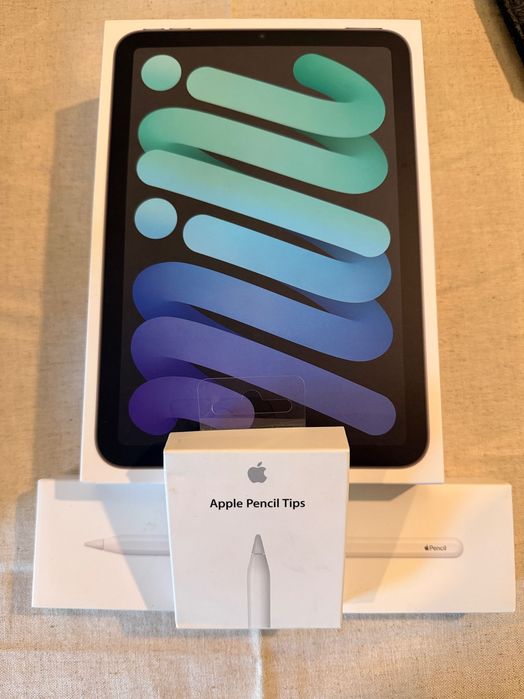 iPad mini - 6th gen, 256GB, Cellular + Apple Pencil - 2nd gen + аксесоари