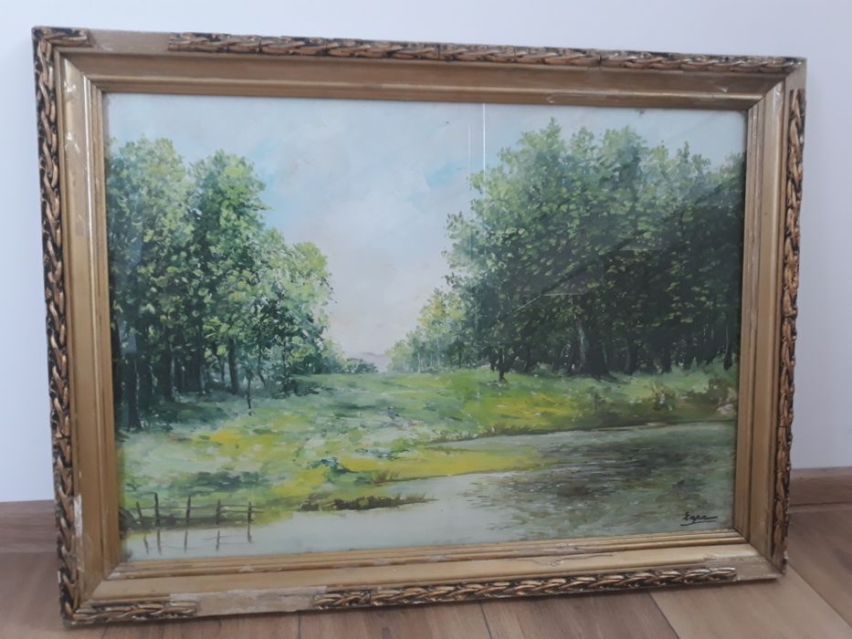 Tablou în ulei pe pânză, cu rama originală