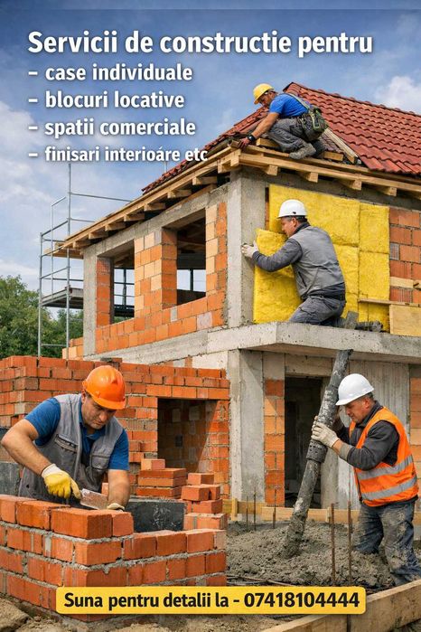 Construcții Case/Apartamente la roșu/finisaje| Beton, zidărie,izolații