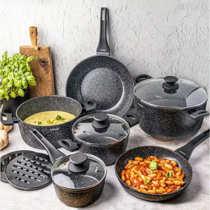 Set oale cu capac si tigai de inalta calitate, aluminiu turnat, strat