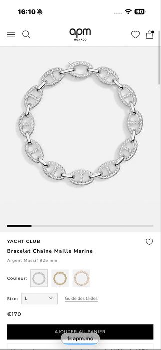 apm monaco bratara, noua model Chaîne Maille Marine