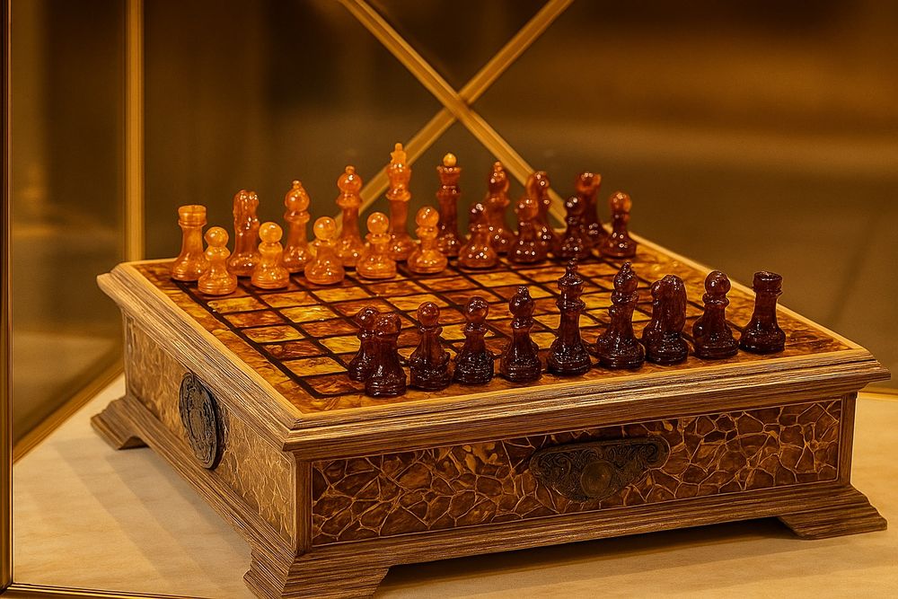 Шахматы янтарные