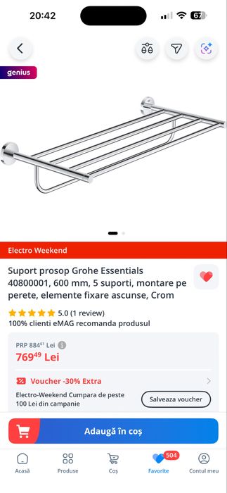 Suport prosop Grohe Essentials 40800001