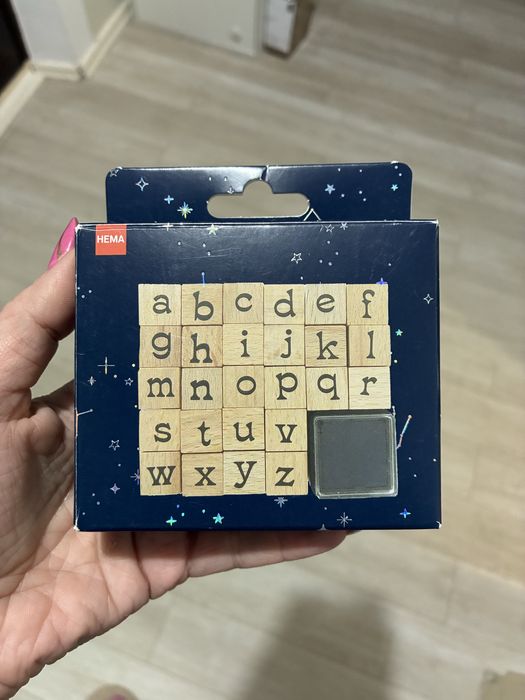 Set 26 stampile de lemn cu alfabetul
