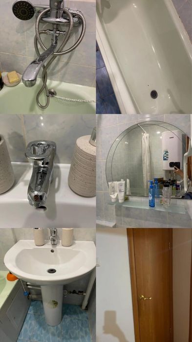 Смеситель от раковины, зеркало, двери