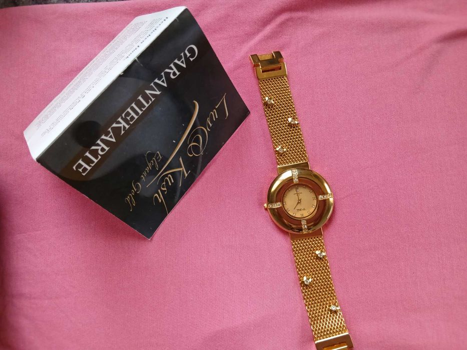 Елегантен позлатен часовник Luv & Kush - пълен комплект