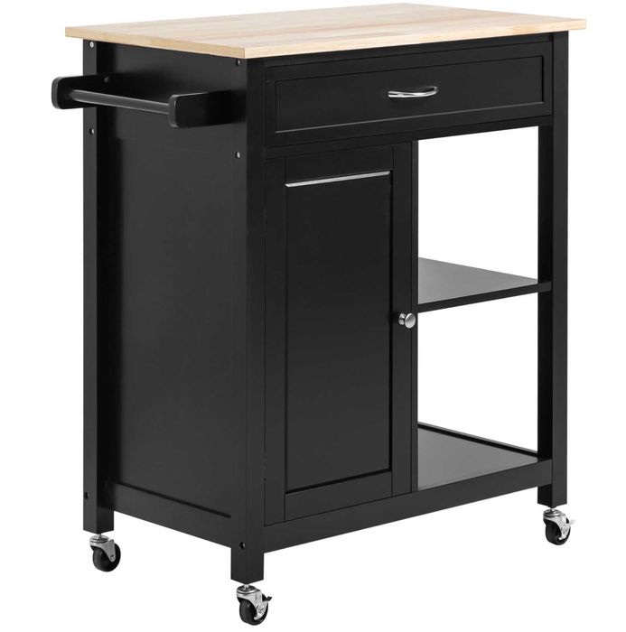 Кухненски шкаф на колелца с плот