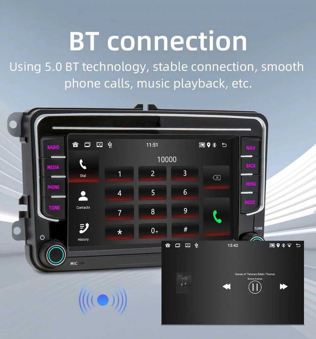 Navigatie Android 2GB+32GB VW GOLF 5 6 PASSAT B6 CC B7 SEAT SKODA