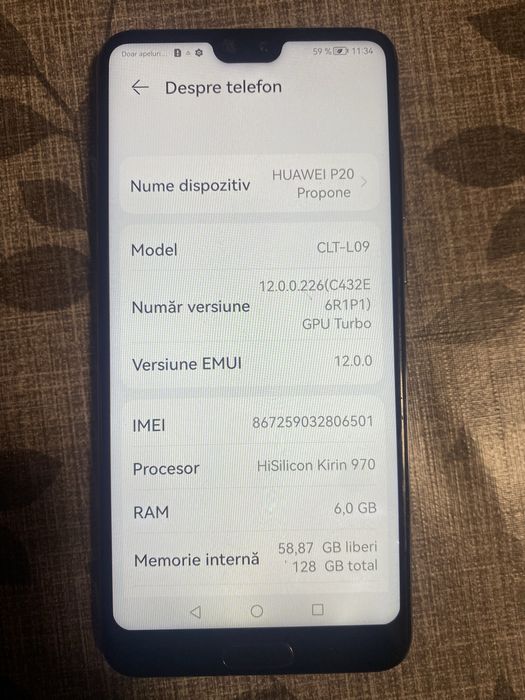 Huawei P20 Pro 128GB / 6GB RAM – Funcționează perfect