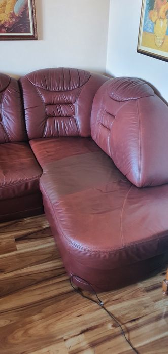 Кожен Ъглов Диван