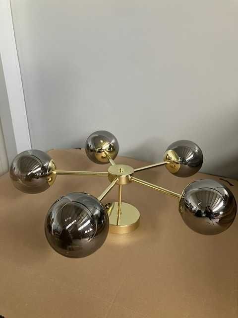 Модерен полилей месинг тъмно стъкло цвят: злато 100W