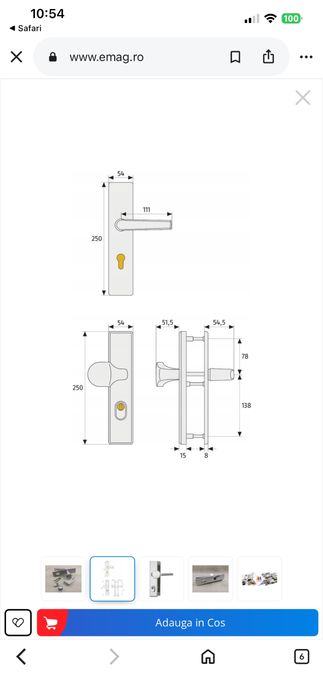 Protectie usa Abus HLZS814, cilindrica, aluminiu, 92x10mm