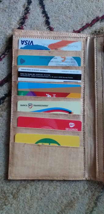 Portmoneu damă din piele naturală cu multiple compartimente