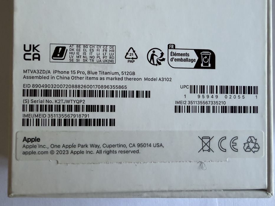 Iphone 15 Pro 512gb Blue Titanium