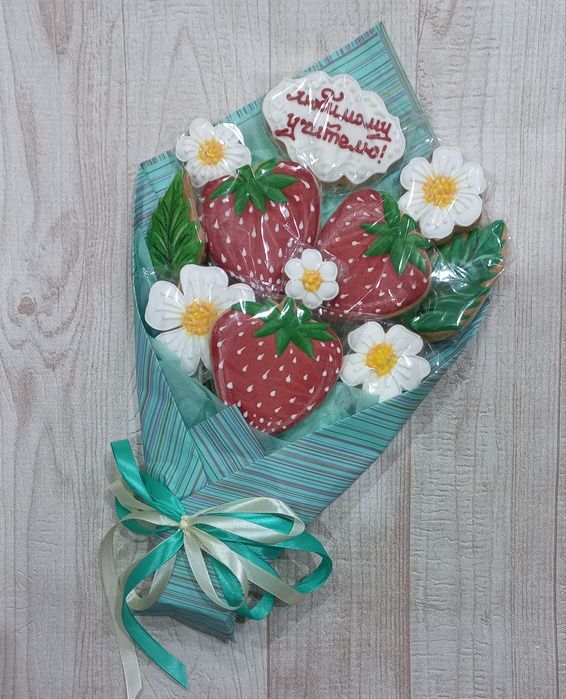 Цветы из пряников