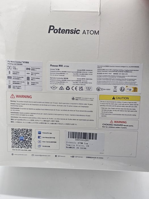 Dronă Potensic Atom Fly More Combo cameră 12MP 4K, zbor 6km, 32min aut