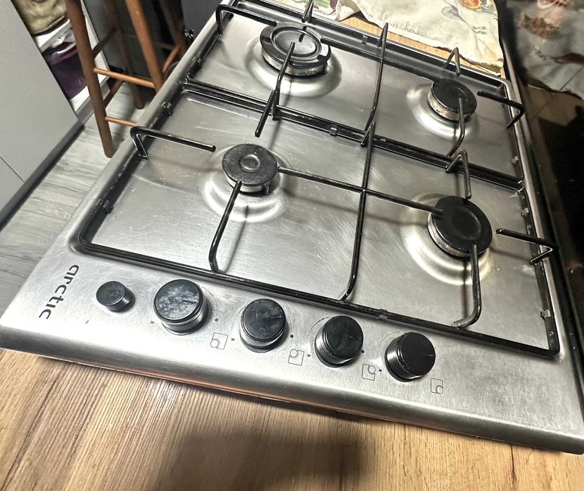 Plita incorporabila Arctic, Gaz, 4 Arzatoare, Aprindere electrica, Inox