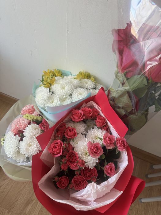 Цветы букет роз разные