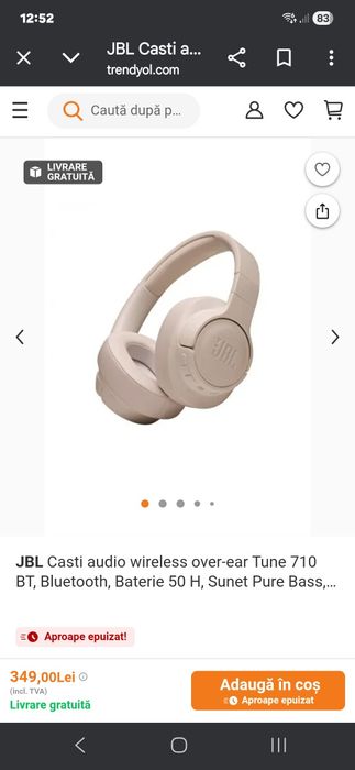 Căști JBL tuner 710BT