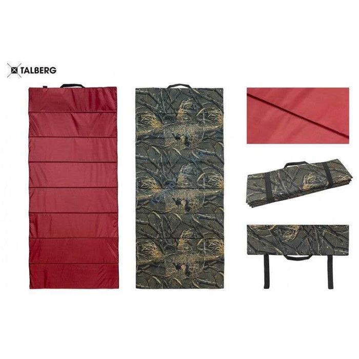 Коврик туристический складной(10 сложений), пенка, Олива,  10 мм