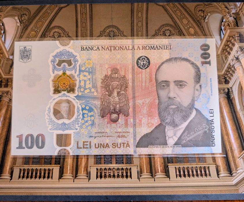 Bancnota numismatica comemorativa BNR 100 lei Eugeniu Carada