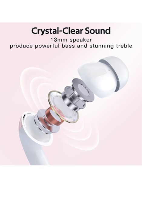 Casti Wireless X08 True Wireless EarBuds, Rose Gold