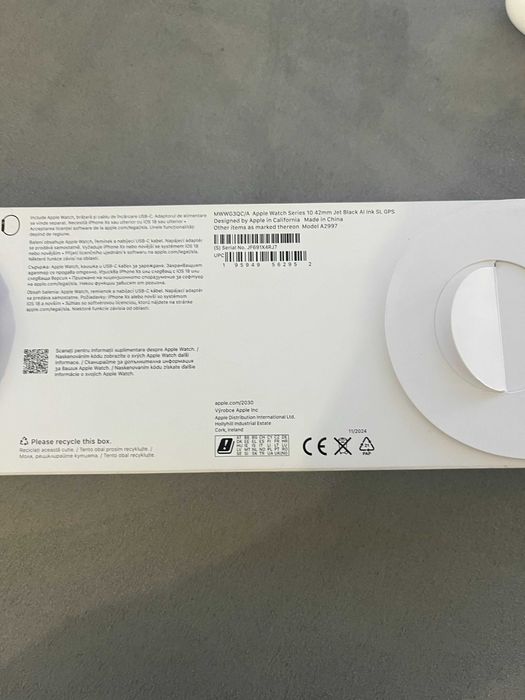 НОВ – Apple Watch Series 10 – Jet Black, 42 mm, AI Ink SL GPS