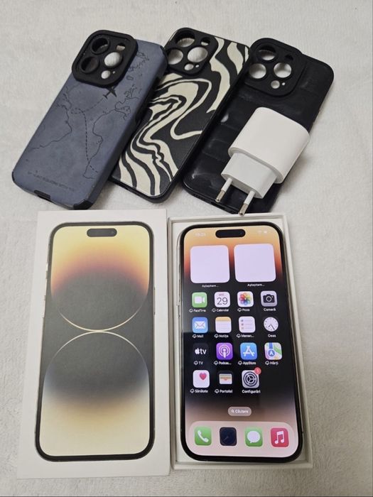 iPhone 14PRO, Gold, 128 GB, CA NOU, Full Box
