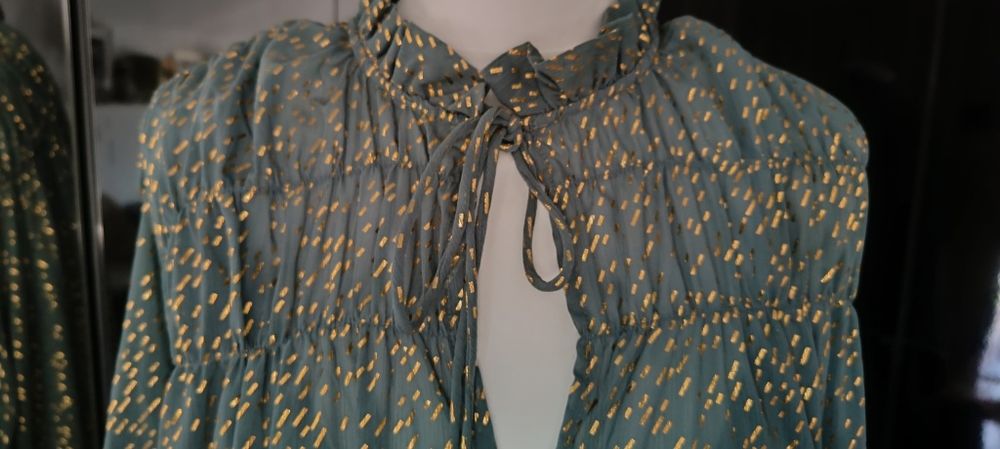 Rochie H&M verde cu auriu XL