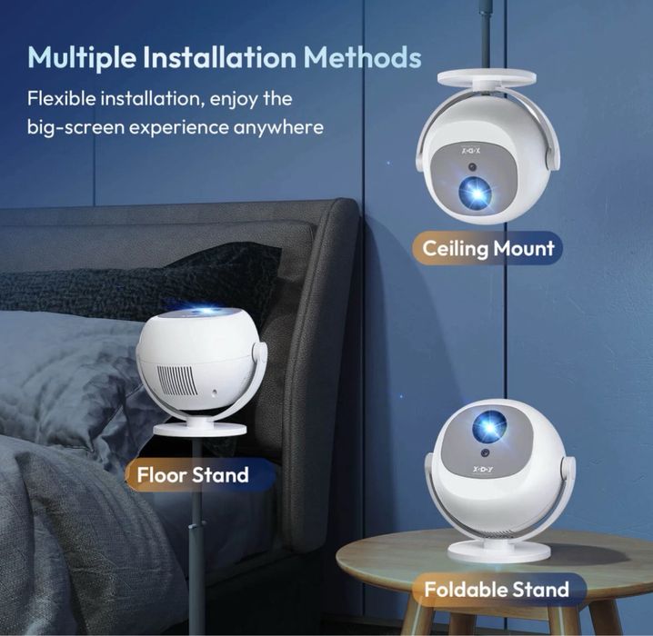 XGODY A2 Gimbal преносим проектор Android 11 WiFi6 Bluetooth