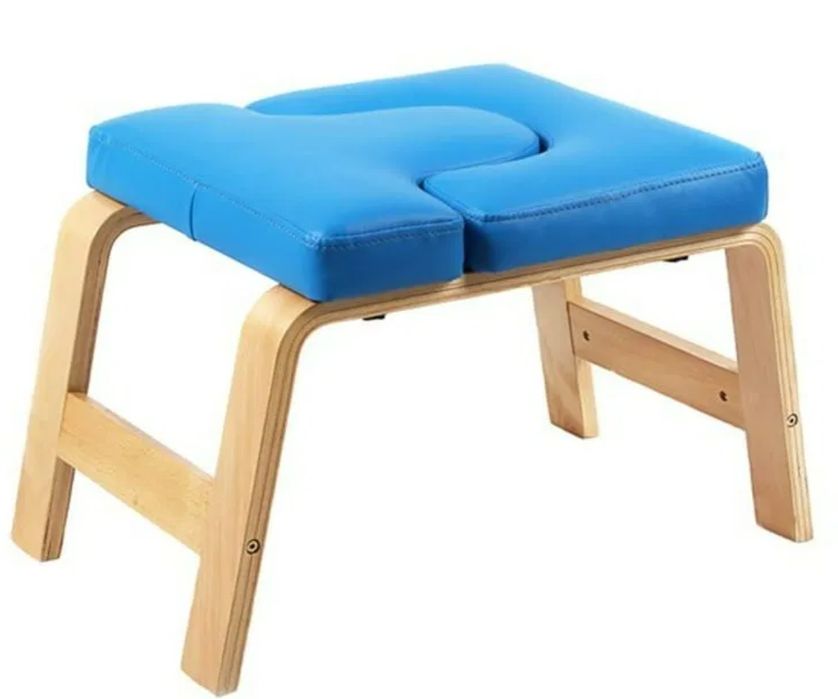 Йога стол стойка на глава - син