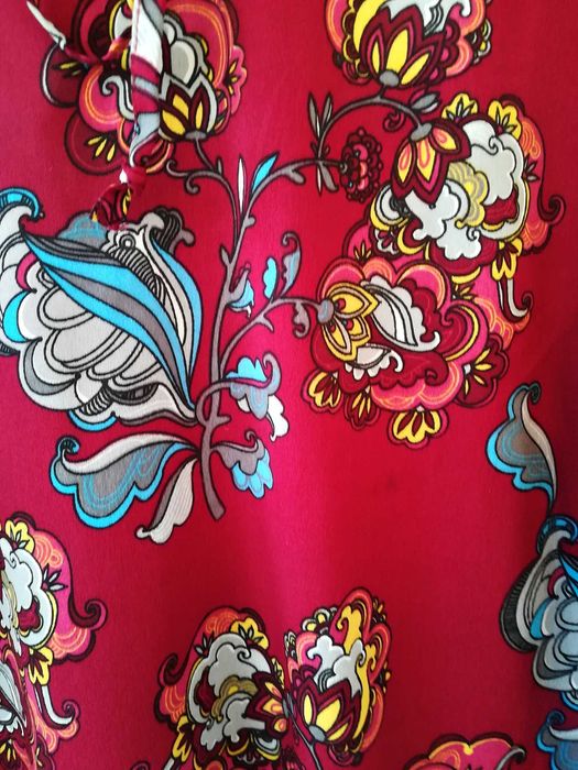 bluza lunga / rochie grena cu arabescuri colorate  , m.collection , 54