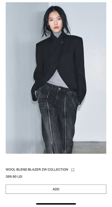 Blazer cu amestec de lana L Zara