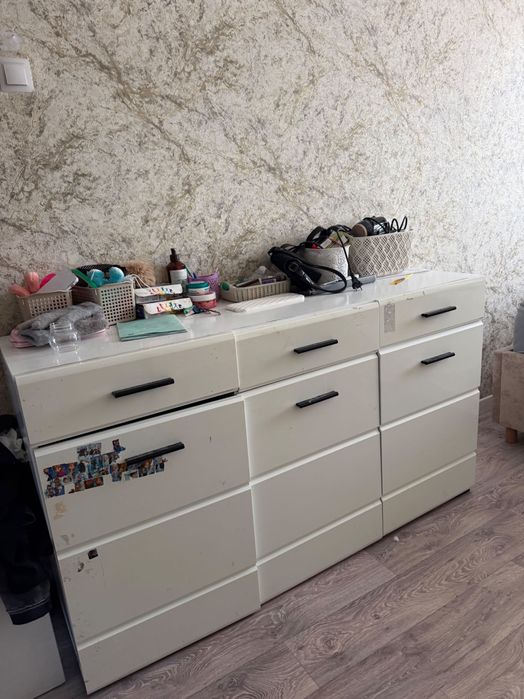 Комод белый мдф 3х дверный