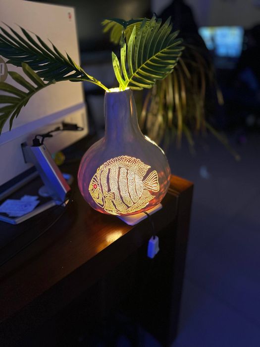 Светильник из декоративной тыквы