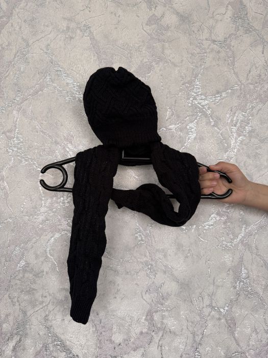 Десткие шапки с шарфом