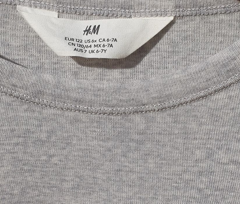 Bluză 100% lână 6-7 ani H&M, gri, 116-122, purtata o data, impecabila