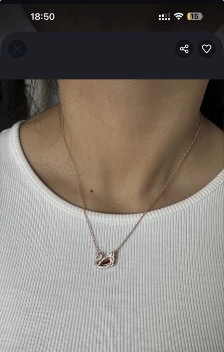 Swarovski Розовый лебедь Ожерелье с лебедем