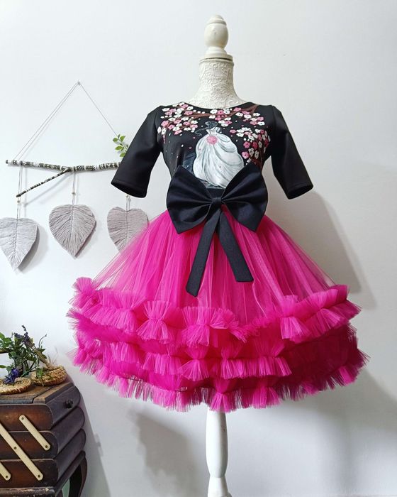 Fusta tulle pompom