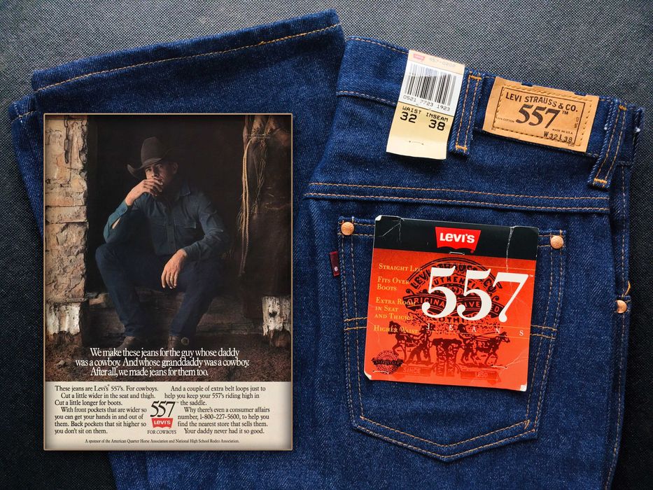 VINTAGE 1990 Made in U.S.A. LEVI'S® 557™ Levi's For Cowboys — W32 L39