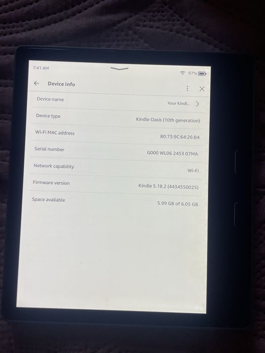 Amazon kindle oasis 10th