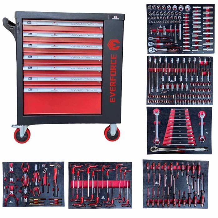 Шкаф с инструменти със 7 чекмеджета - 6 пълни  EverForce