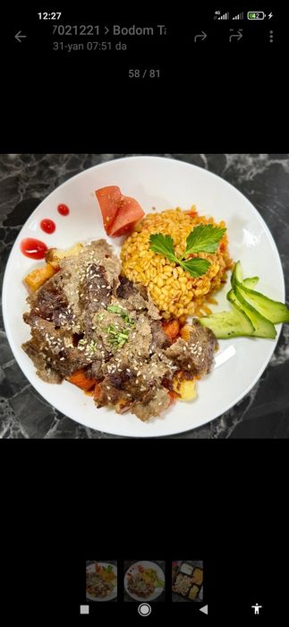 Иссик ва туйимли овкатлар етказиб берамиз!