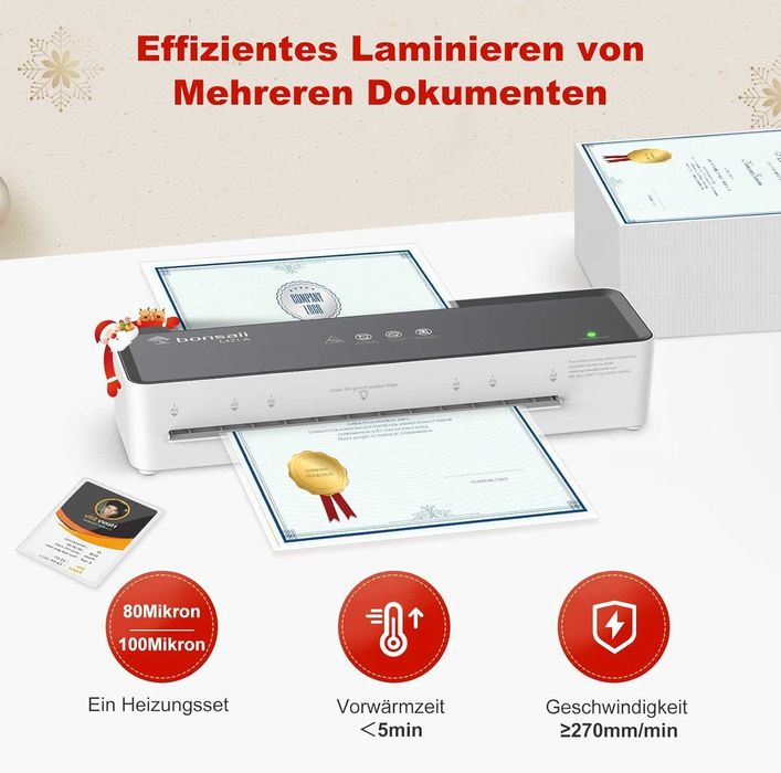 Машина за ламиниране Bonsaii A4, ABS функция,