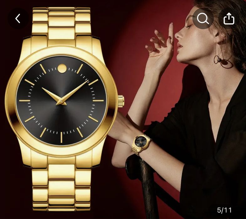 Часы кварцевые золото