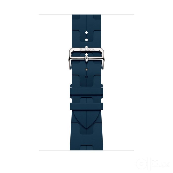 Apple watch 12 Hermes 46 Silver titanium Bleu de malte Single tour