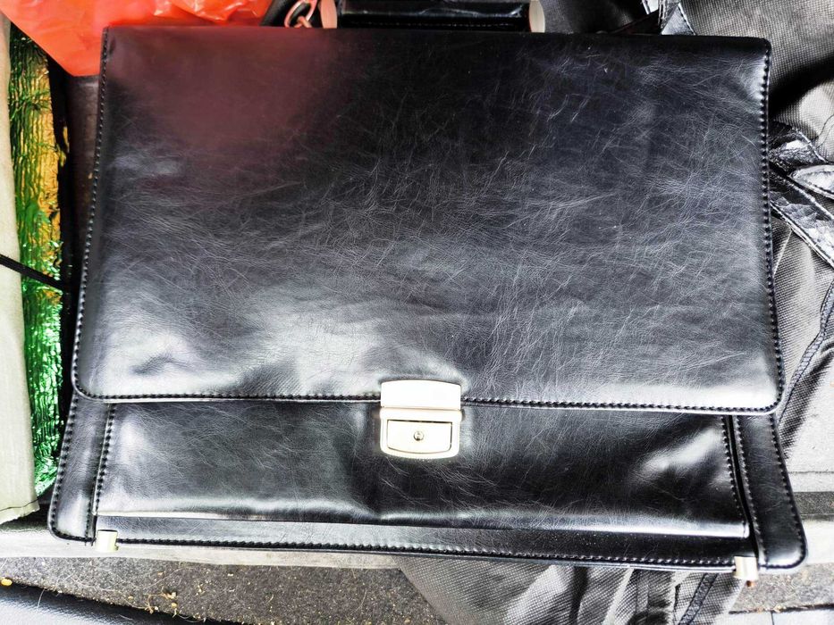 Geanta business piele neagra