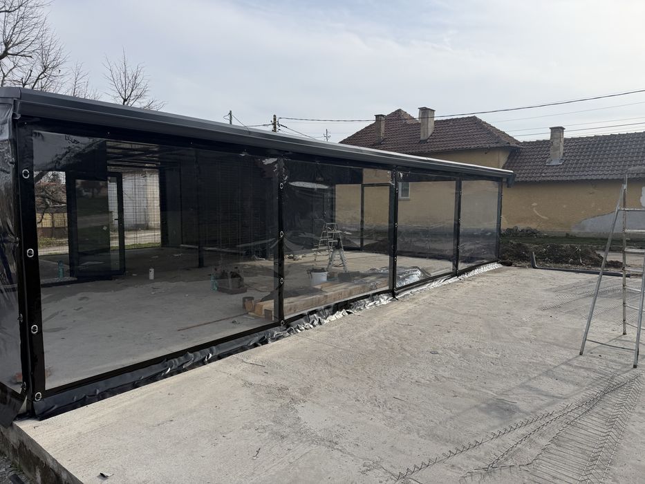 Ветроупорни завеси,тенти сенници къмпинг барбекю винил  ветробрани