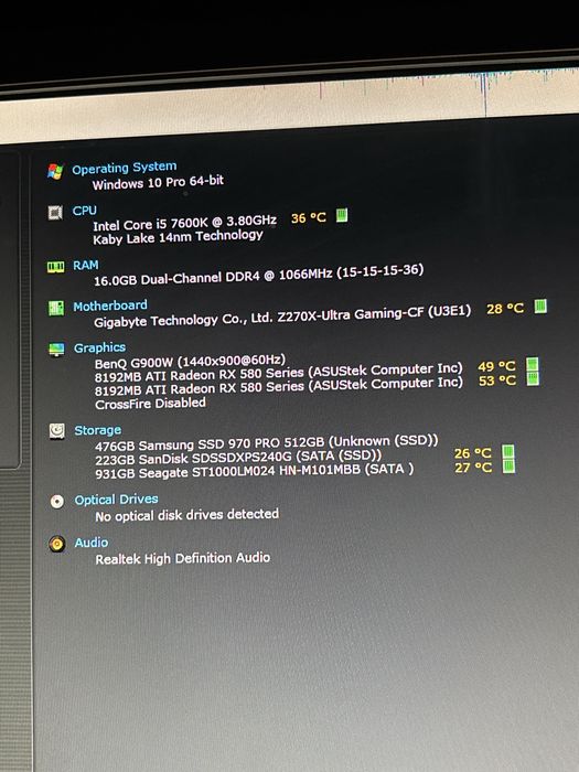 Vand pc de gaming 2x RX 580 8gb , i5-7600k , 16gb ram