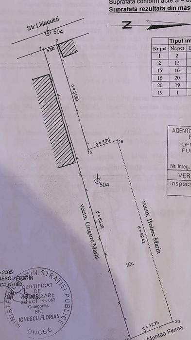 Teren intravilan 800mp in Lumina